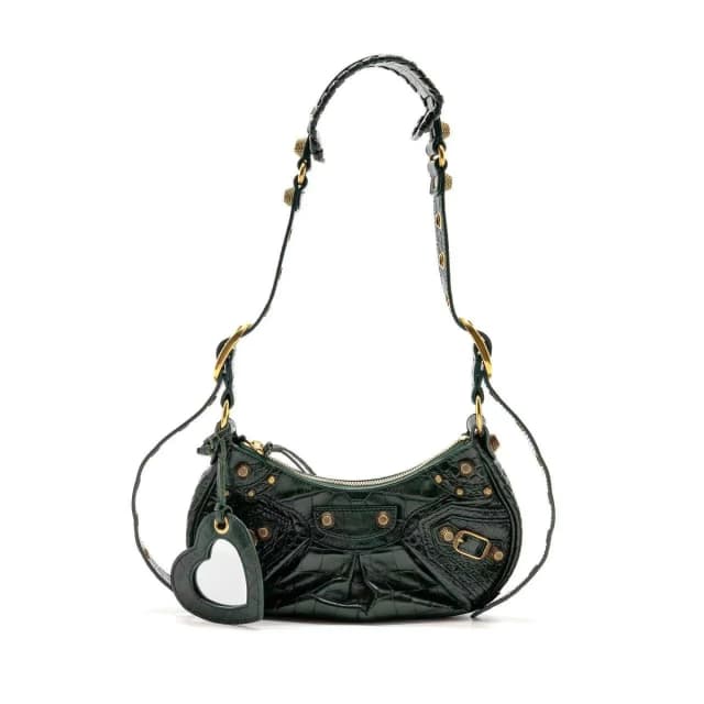 Balenciaga Le cagole XS Shoulder Bag Crocodile Embossed Calfskin Dark Forest Green GHW in Green Calfskin from EMIER, photo 1 of 1