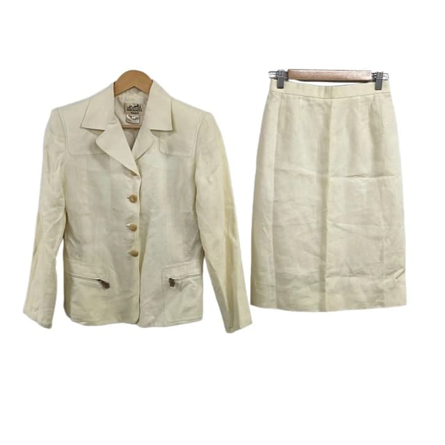 Hermès Skirt Suit Ivory Linen in White from The Reluxe, photo 1 of 1