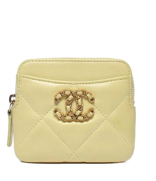 Coin Purse Card Case Gold CC Logo Chanel 19 in Gold from The Reluxe, photo 1 of 1