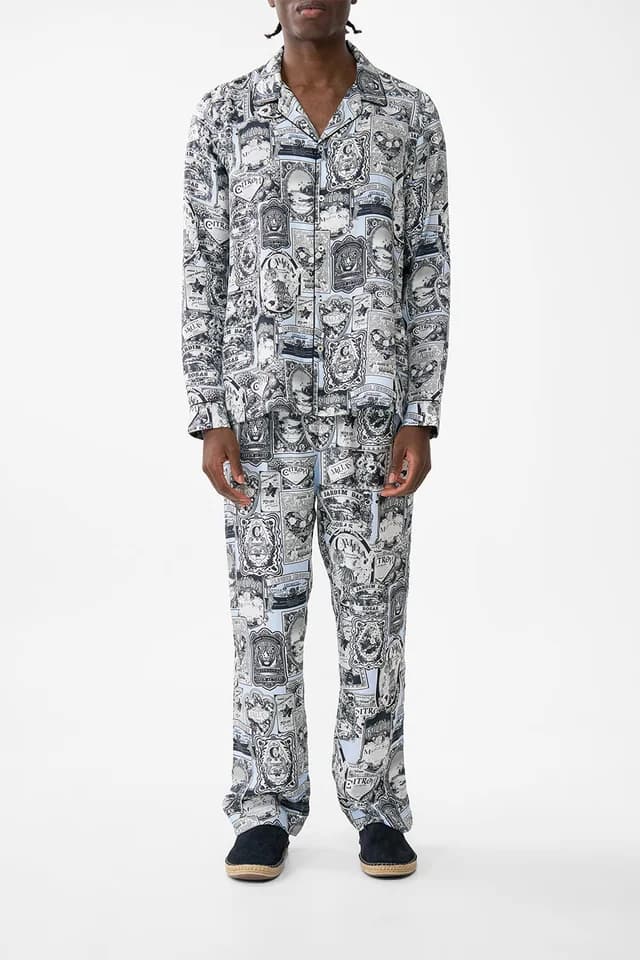 Camilla eBoutique LONG SLEEVE CAMP COLLARED SHIRT FLOWER SHOWERS, image 1 of 1 from CAMILLA