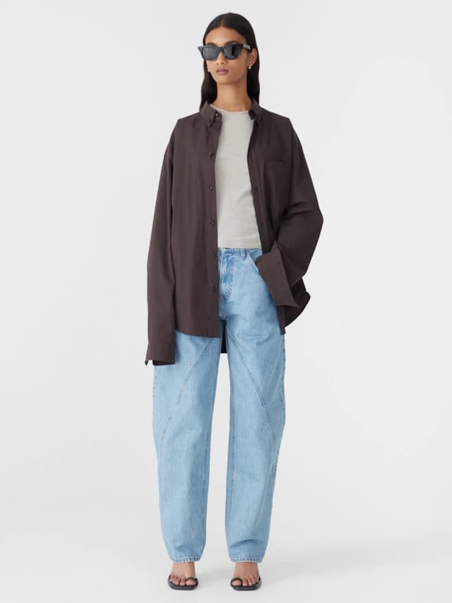 Bassike Universal Crushed Cotton Shirt, image 1 of 1 from bassike