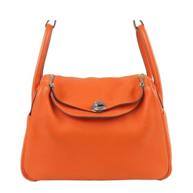 Hermès Lindy 30 Orange Poppy Silver Taurillon 2-Way Shoulder Bag in Orange from The Reluxe, photo 1 of 1