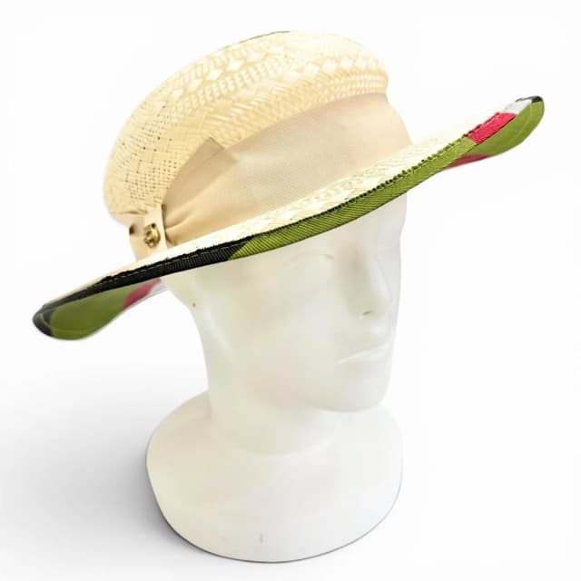 Gucci Some Silk Blend Tiger Head Ribbon Tape Straw Hat Natural L 59 in Beige Raffia from The Reluxe, photo 1 of 1