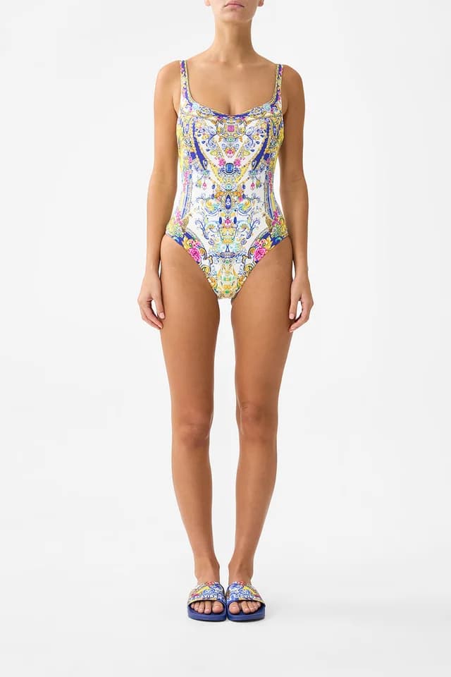 Camilla eBoutique UNDERWIRE SQUARE NECK ONE PIECE WITH SCOOP BACK ESPAÑA NIRVANA, image 1 of 1 from CAMILLA
