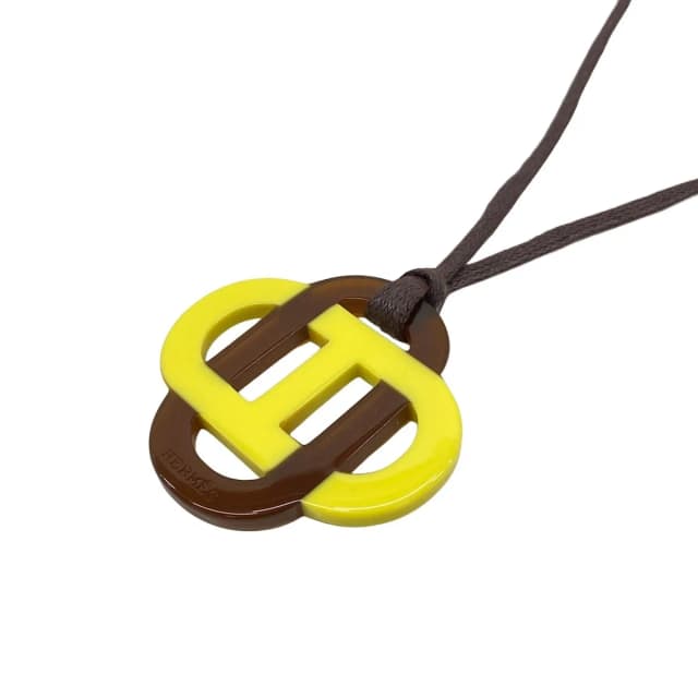 Hermès Necklace Isatis Cotton Yellow Dark Brown in Brown from The Reluxe, photo 1 of 1