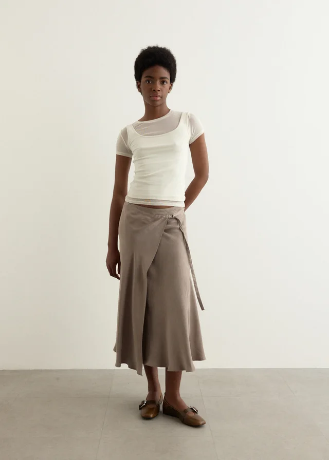Incu Collection Tundra Wrap Skirt in SILVER, image 1 of 1 from Incu