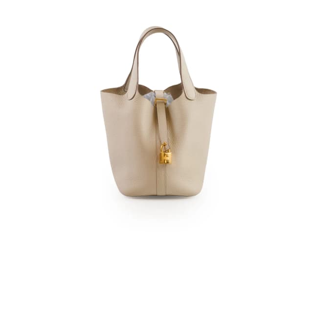 Hermès Picotin 18 Craie K Stamp in White Clemence leather from The Purse Affair, photo 1 of 1