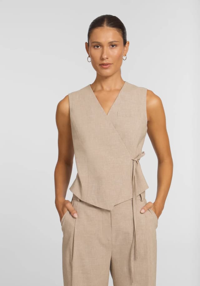 VIKTORIA & WOODS Optimistic Vest in LATTE, image 1 of 1 from Viktoria & Woods