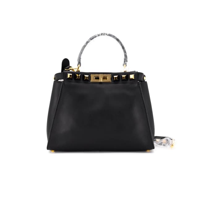 Fendi Peekaboo Medium Calfskin Studded Black GHW in Black Calfskin from The Purse Affair, photo 1 of 1