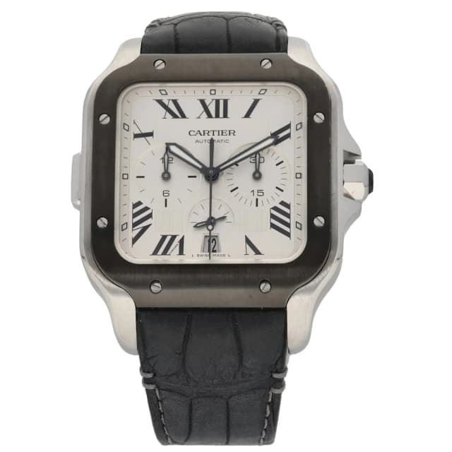 Santos De Cartier WSSA0017 43mm Stainless Steel Watch in Leather from H&T, photo 1 of 1