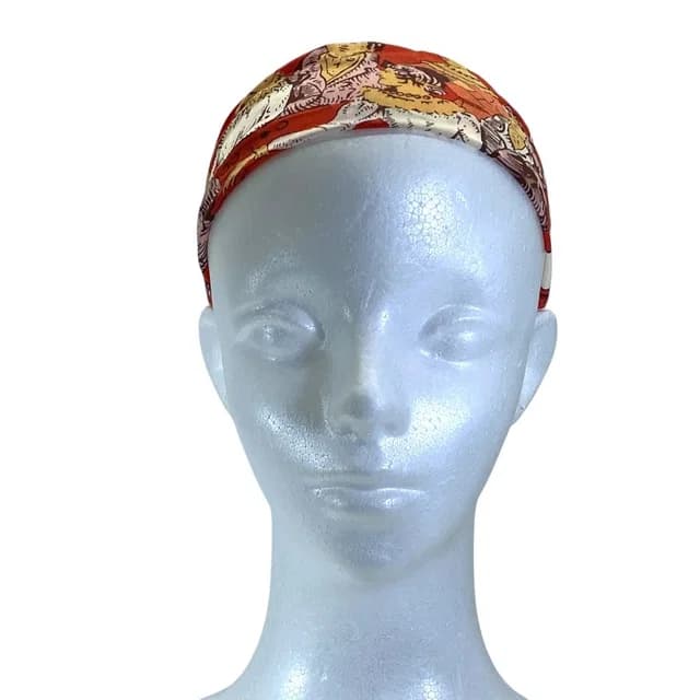 Hermès Jeu Des Omnibus Et Dames Blanches and White Game Silk Jersey Headband in White Silk from The Reluxe, photo 1 of 1
