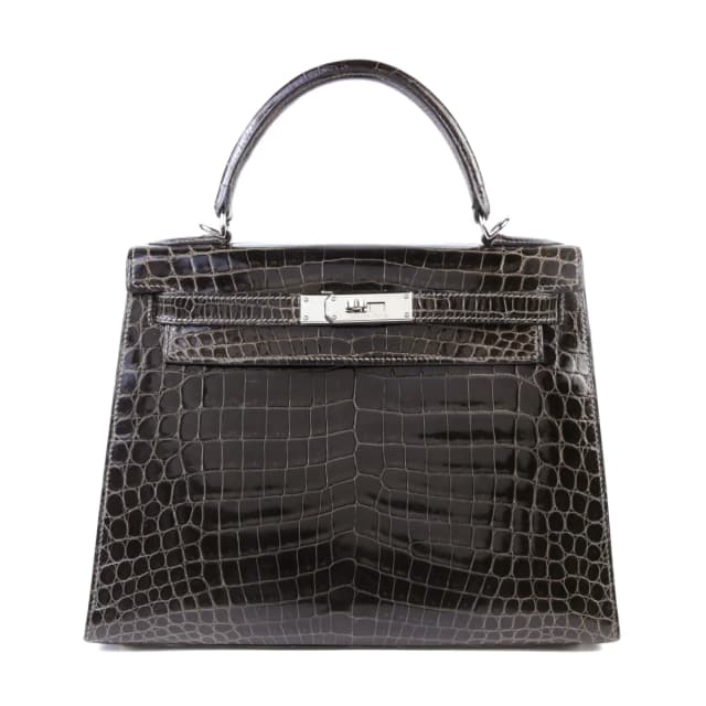 Hermès Kelly 28 Sellier Graphite (88) in Grey Crocodile from Ginza Xiaoma, photo 1 of 1