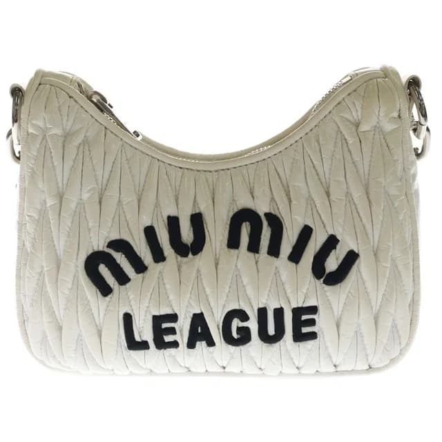 Miu Miu Matelasse Quilted Leather Chain Shoulder Bag White in White Leather from The Reluxe, photo 1 of 1