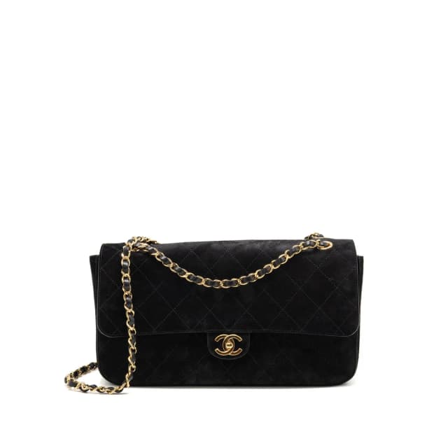 Chanel 26s Maxi flap bag suede calfskin black GHW (microchip) in Black Calfskin from EMIER, photo 1 of 1