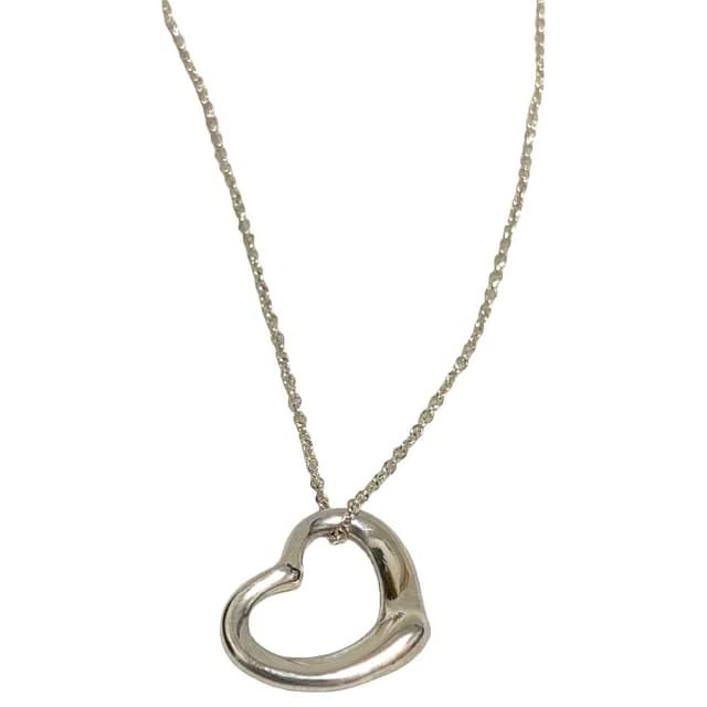 Tiffany & Co. Elsa Peretti Open Heart Necklace 925 Sterling Silver in Silver from The Reluxe, photo 1 of 1