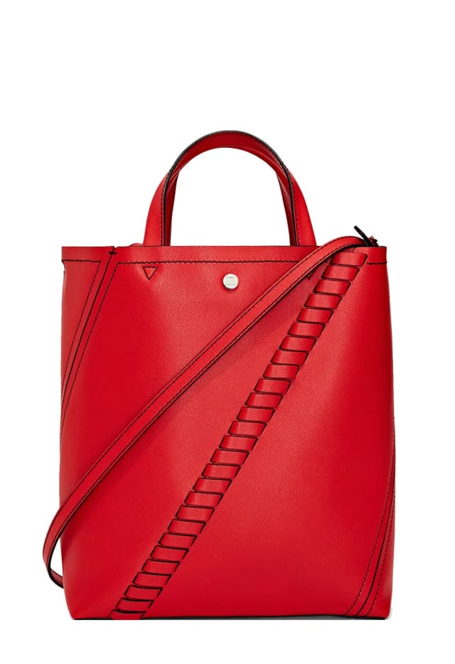 Proenza Schouler PS Hex Tote Grained, Cardinal Red, image 1 of 1 from Cultstatus