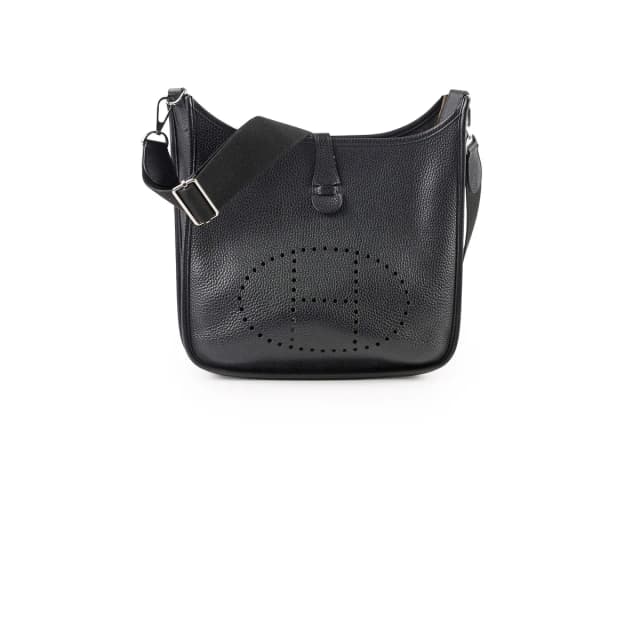 Hermès Evelyne 29 Black Clemence PHW C Stamp in Black Clemence leather from The Purse Affair, photo 1 of 1