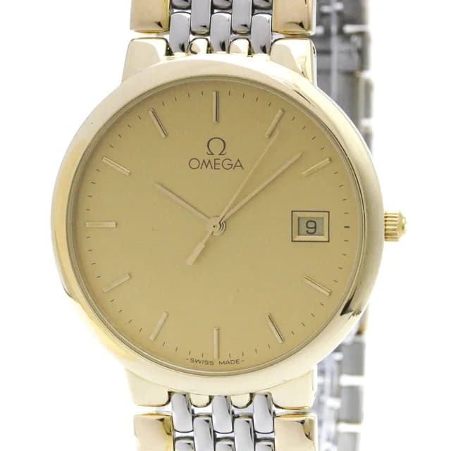 Omega De Ville Gold Plated Steel Quartz Mens Watch 396.1012 Polished in Gold from Elady, photo 1 of 1