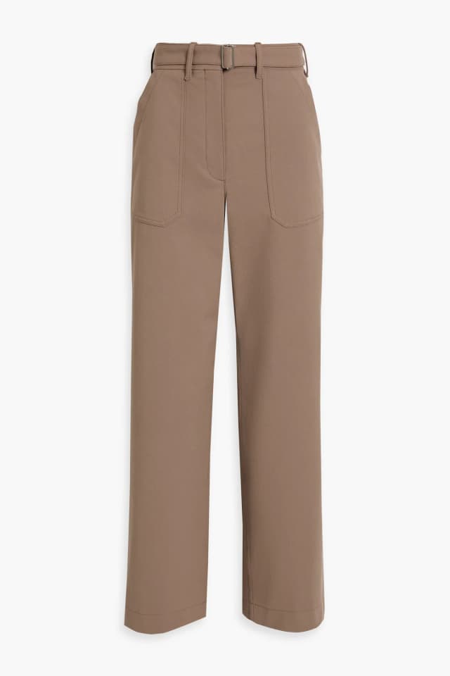 Theory Belted Cotton-Blend Twill Wide-Leg Pants, image 1 of 1 from THE OUTNET