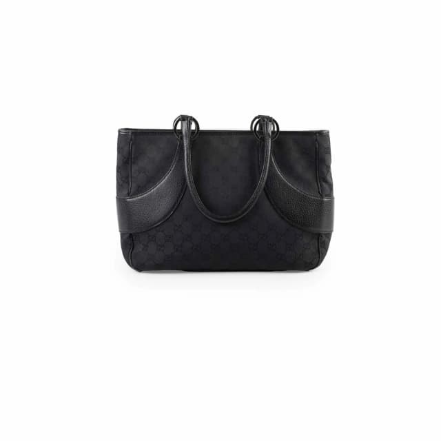 Gucci Monogram Shoulder Tote Bag Black in Black Canvas from The Purse Affair, photo 1 of 1