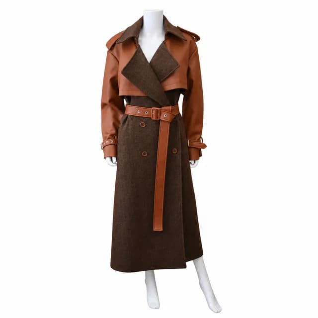 SIMKHAI Doni Herringbone Faux Leather Trench Coat in Leather from Clotheshorse Anonymous, photo 1 of 1