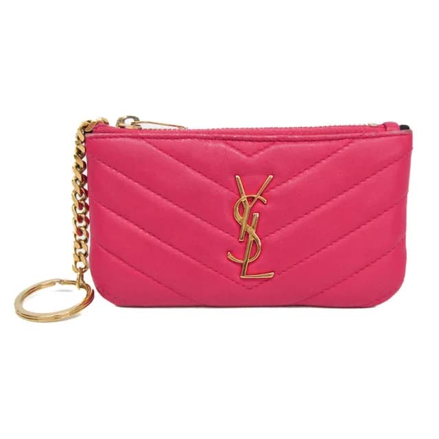 Saint Laurent Cassandra V-stitch Coin Purse 403182 Women's Leather Coin Purse/coin Case Pink in Pink Leather from Elady, photo 1 of 1