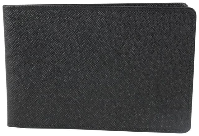 Louis Vuitton Black Taiga Leather Card Holder ID Case in Black Leather from Bagriculture, photo 1 of 1