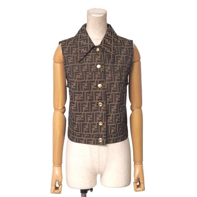 Fendi Vintage Zucca Vest 40 Gilet Double FF Button from The Reluxe, photo 1 of 1
