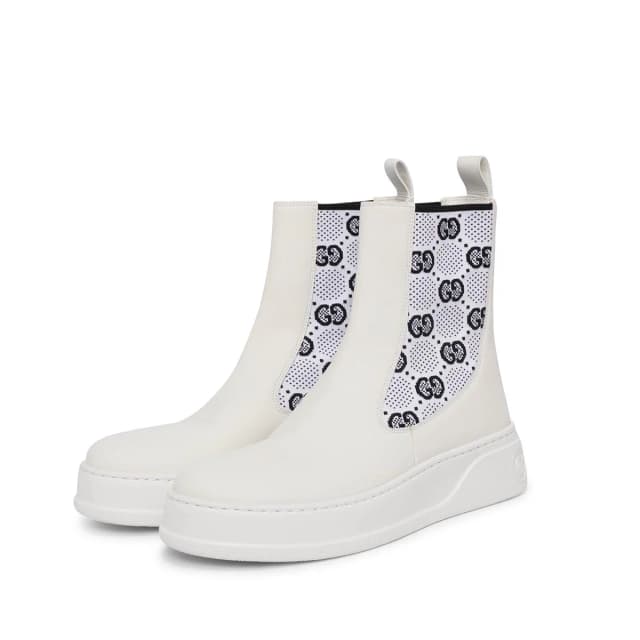 Gucci Rubber GG Knit Ankle Boots 39 in White from Blue Spinach, photo 1 of 1