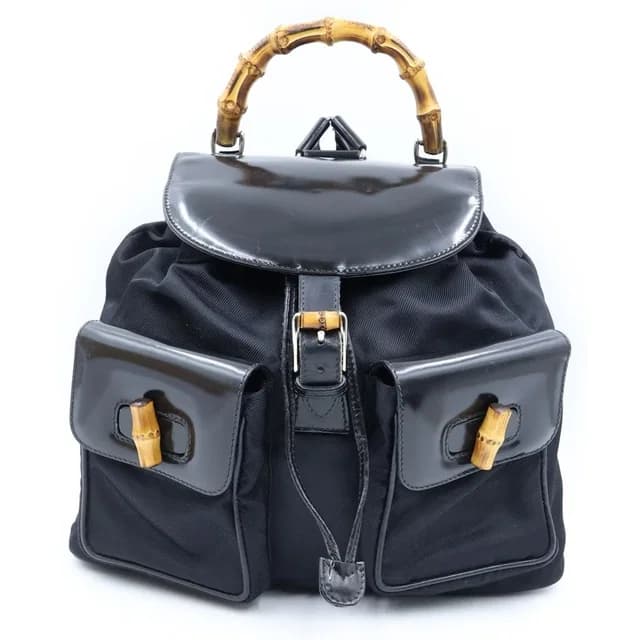 Gucci Bamboo Leather Backpack Black in Black Leather from The Reluxe, photo 1 of 1