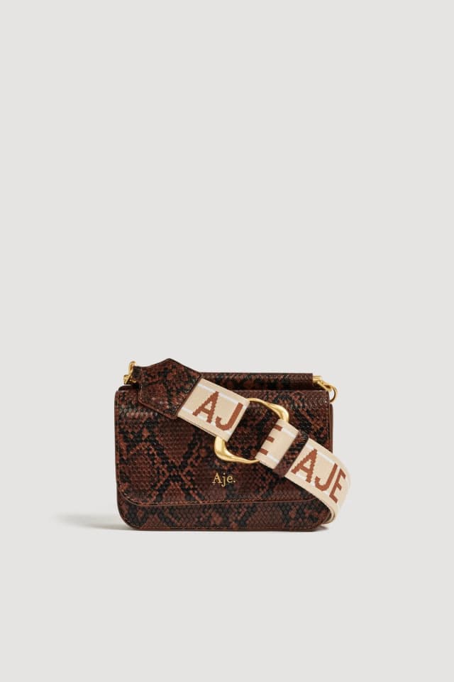 AJE Jaden Logo Crossbody in CHOCOLATE, image 1 of 1 from Aje