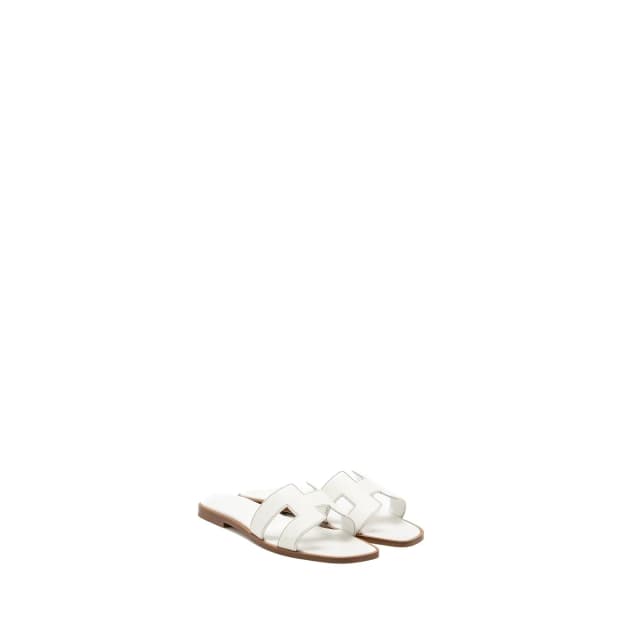 Hermès size 37.5 Oran sandal calfskin Blanc in White Calfskin from EMIER, photo 1 of 1