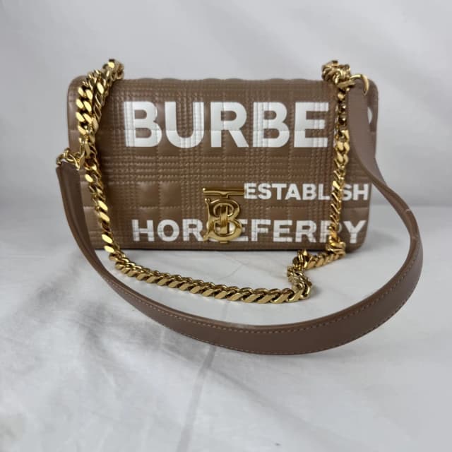 Burberry Small Lola Horseferry Shoulder Bag in Metal, quilted leather from Reowned, photo 1 of 1