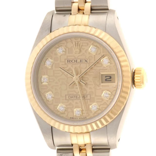 Rolex Datejust Champagne Carving Computer Diamond 18k Yellow Gold Stainless in Yellow from The Reluxe, photo 1 of 1