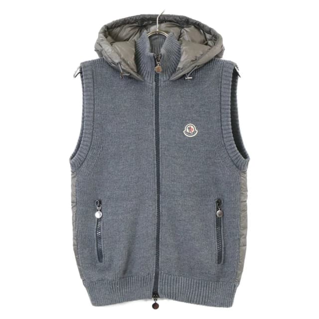 Moncler Maglione Tricot Gilet Knit Contrast Down Vest in Wool from The Reluxe, photo 1 of 1
