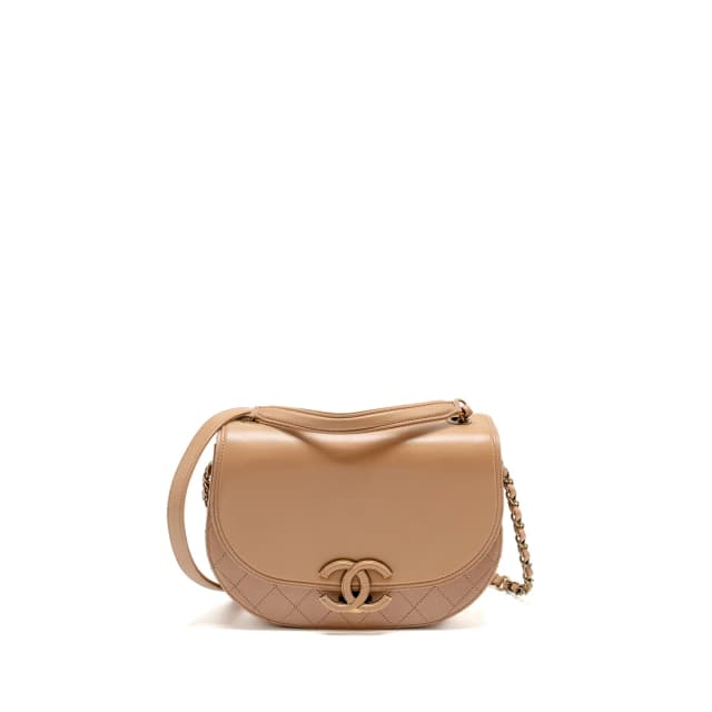Chanel Coco Curve Flap Bag Calfskin Beige GHW in Beige Calfskin from EMIER, photo 1 of 1