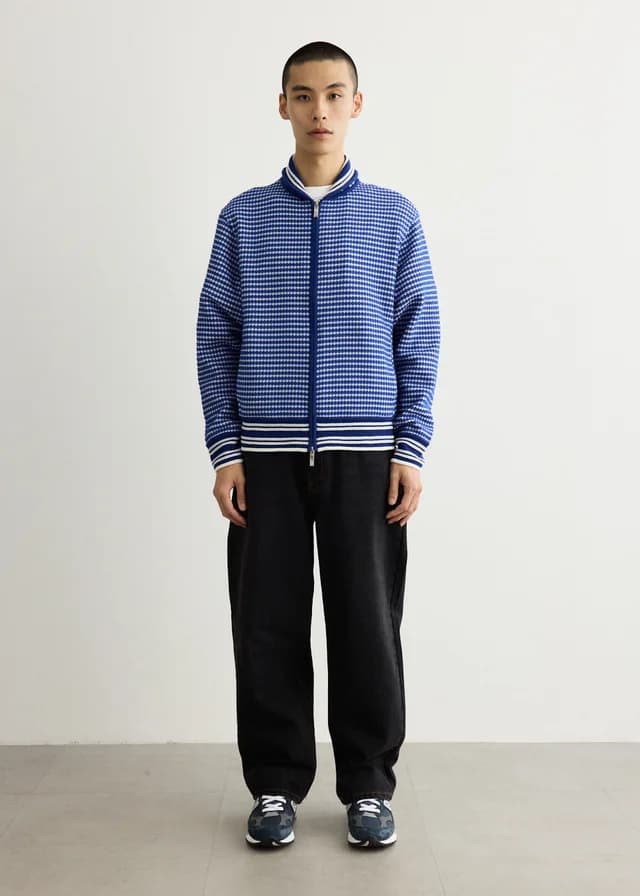 Ader Error Dot Textured Jacket in Blue, image 1 of 1 from Incu