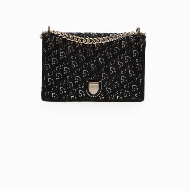 Dior Crystal Embellished Diorama Oblique Black in Black Satin from The Purse Affair, photo 1 of 1