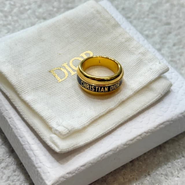 Dior Gold ring in Navy from Revivre Luxury Consignment, photo 1 of 1