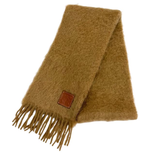 Loewe Mohair Wool Blend Leather Anagram Patch in Brown Wool from The Reluxe, photo 1 of 1