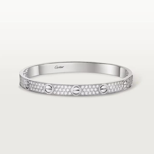 Cartier Love White Gold Dimaond Pave Bracelet in White from Truefacet, photo 1 of 1