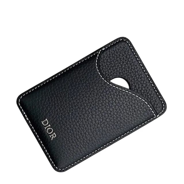 Dior Card Case Magnet Black Saddle Mag Safe Compatible Holder Leather in Black Leather from The Reluxe, photo 1 of 1