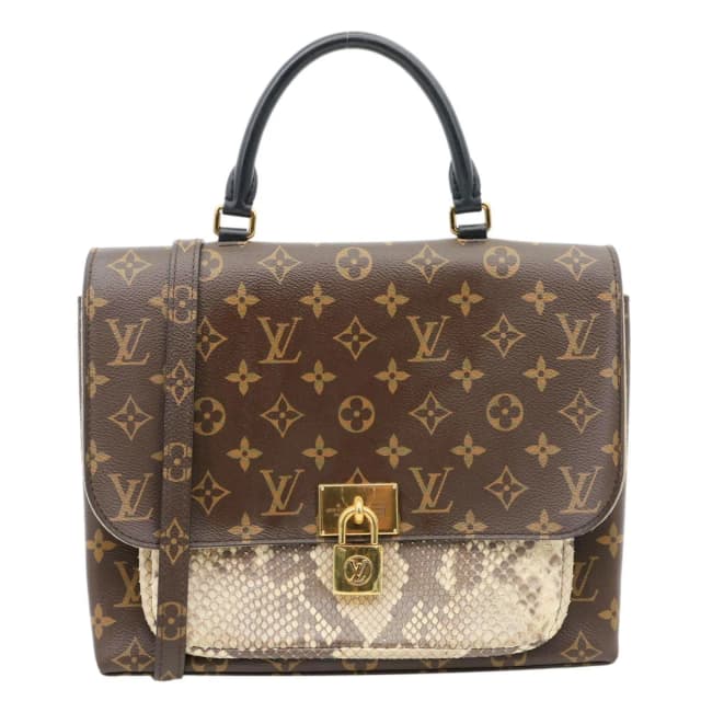 Louis Vuitton Marignan Python Monogram Canvas Shoulder Bag Brown in Brown Python from Dallas Designer Handbags, photo 1 of 1