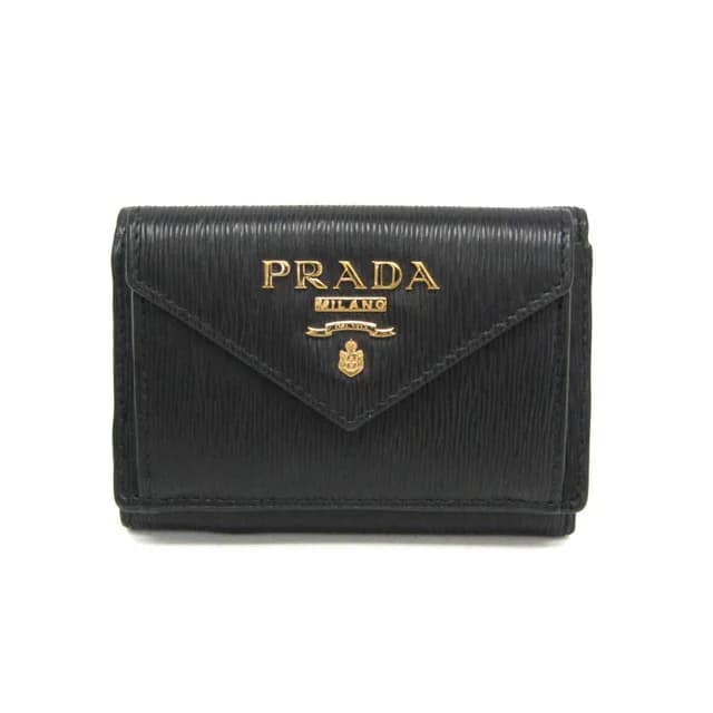 Prada VITELLO MOVE 1MH021 Women's Leather Wallet (tri-fold) Black in Black Leather from Elady, photo 1 of 1
