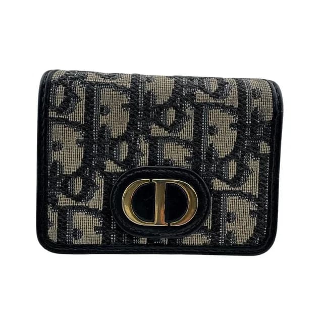 Dior Compact Montaigne 30 Trifold Wallet Navy in Navy Canvas from The Reluxe, photo 1 of 1