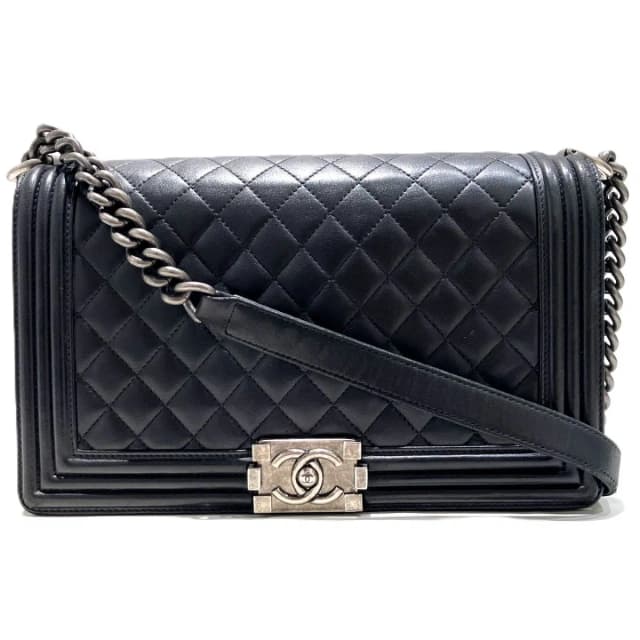 Chanel Large Chain Shoulder Bag Boy Lambskin in Lambskin from The Reluxe, photo 1 of 1