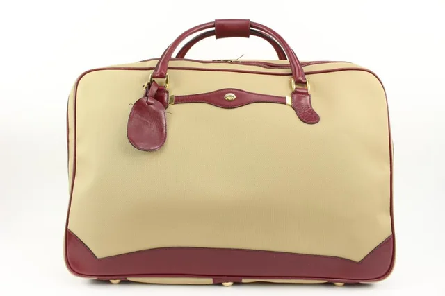 Gucci Large Beige x Burgundy Suitcase Luggage in Beige Canvas from Bagriculture, photo 1 of 1