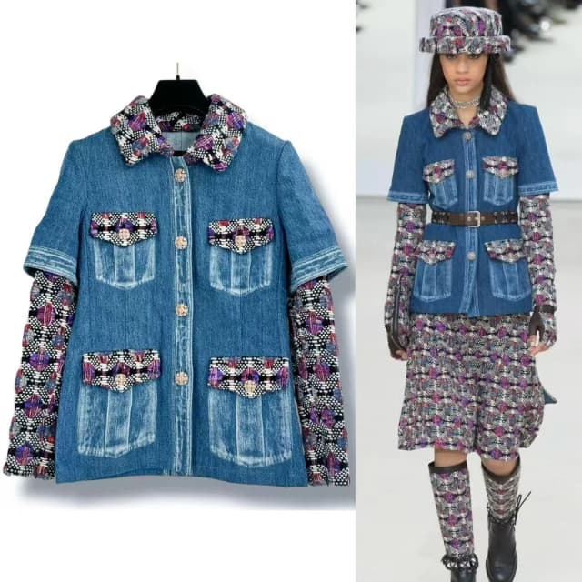 Chanel Jacket Denim Tweed Gripoix Blue in Blue Tweed from The Reluxe, photo 1 of 1