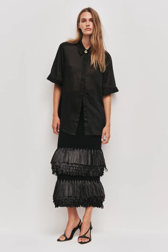 AJE Adina Shirt in BLACK, image 1 of 1 from Aje