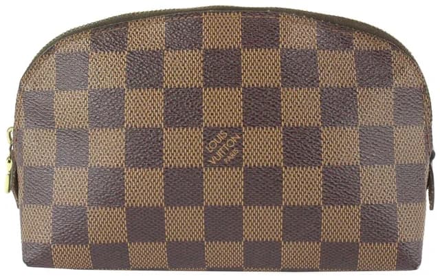 Louis Vuitton Damier Ebene Cosmetic Pouch Demi Ronde Toiletry Pouch in Brown Canvas from Bagriculture, photo 1 of 1
